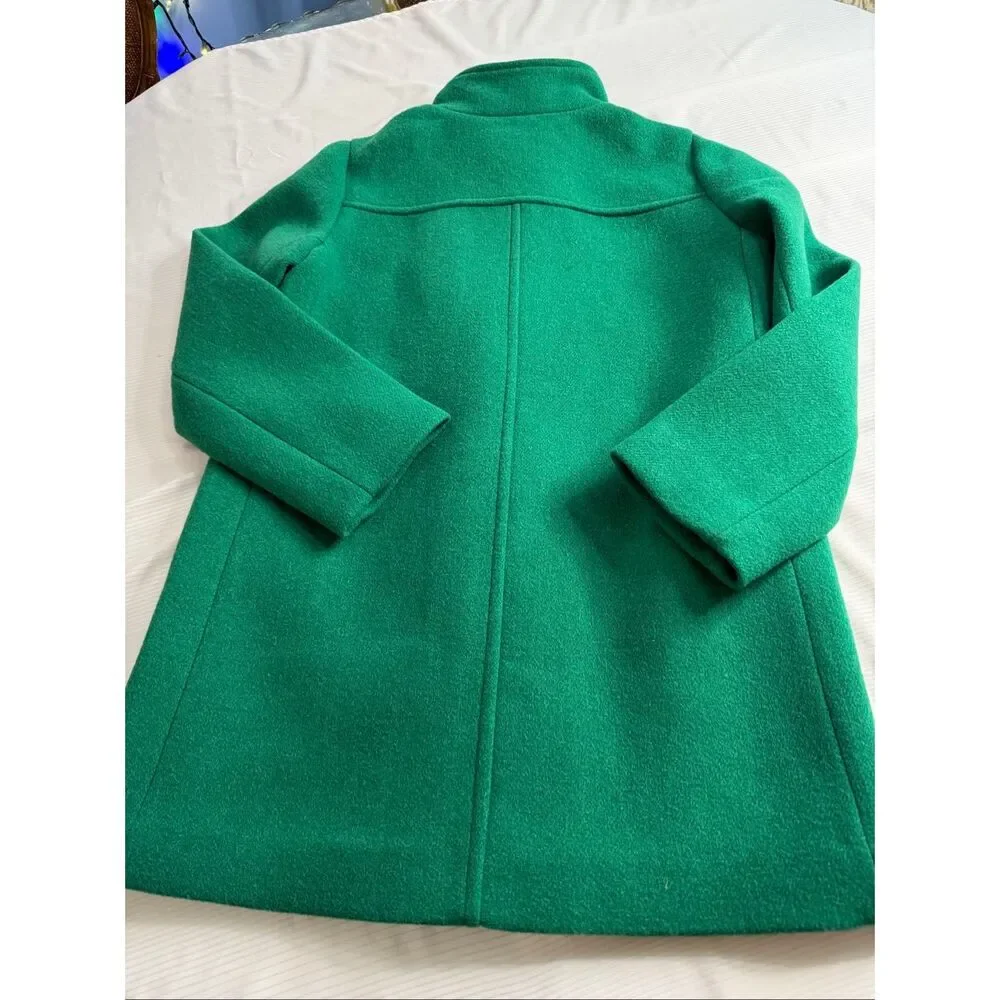 J Crew Factory City Coat with Button Neck Alpine Meadow Green Size 10 - Picture 10 of 12